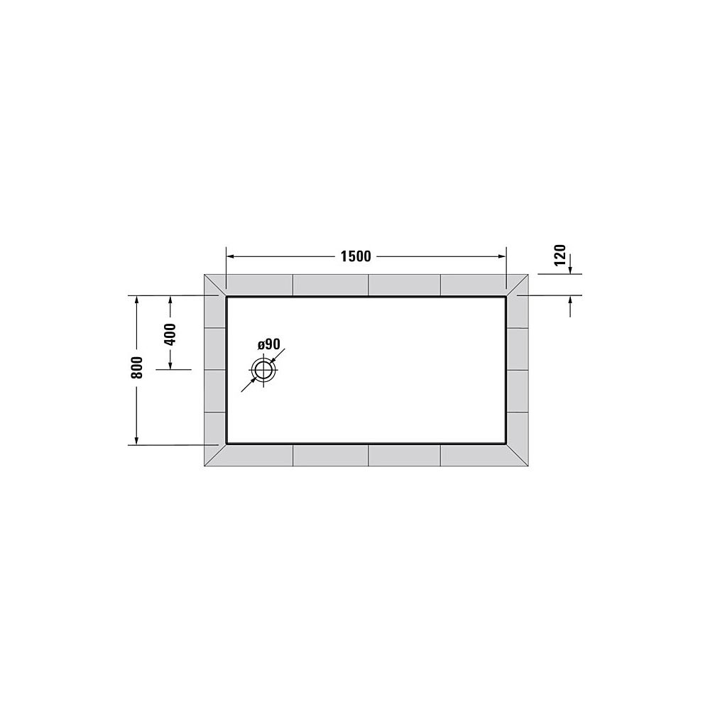 Duravit Tempano Duschwanne Halbeinbau Bodenbündig 800x1500x50mm, Quadratisch, ... DURAVIT-720205000000001 4053424893877 (Abb. 2)