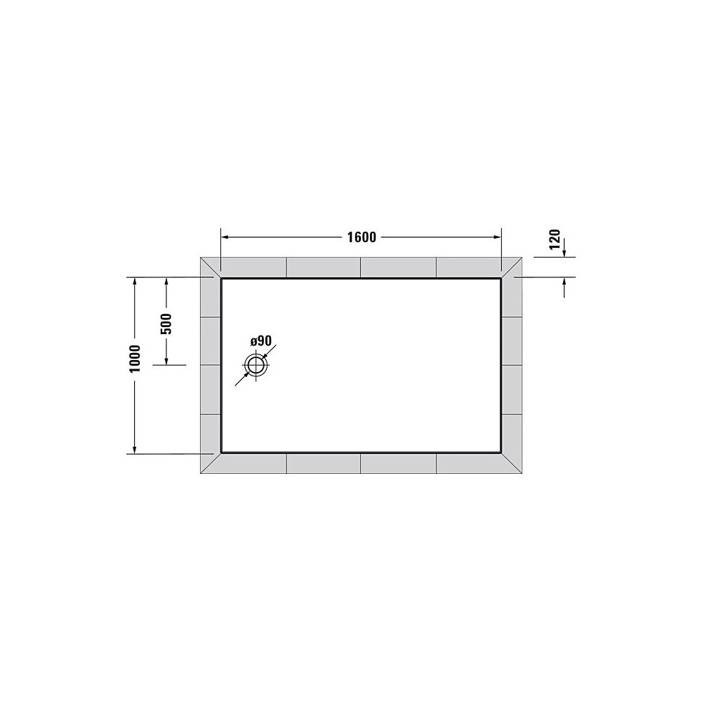 Duravit Tempano Duschwanne Halbeinbau Bodenbündig 1000x1600x50mm, Rechteckig, ... DURAVIT-720209000000000 4053424675411 (Abb. 2)
