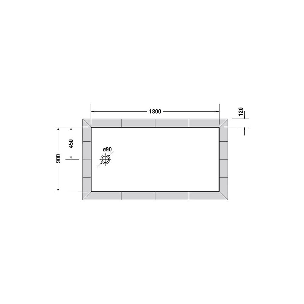 Duravit Tempano Duschwanne Halbeinbau Bodenbündig 900x1800x55mm, Rechteckig, W... DURAVIT-720213000000000 4053424675459 (Abb. 2)