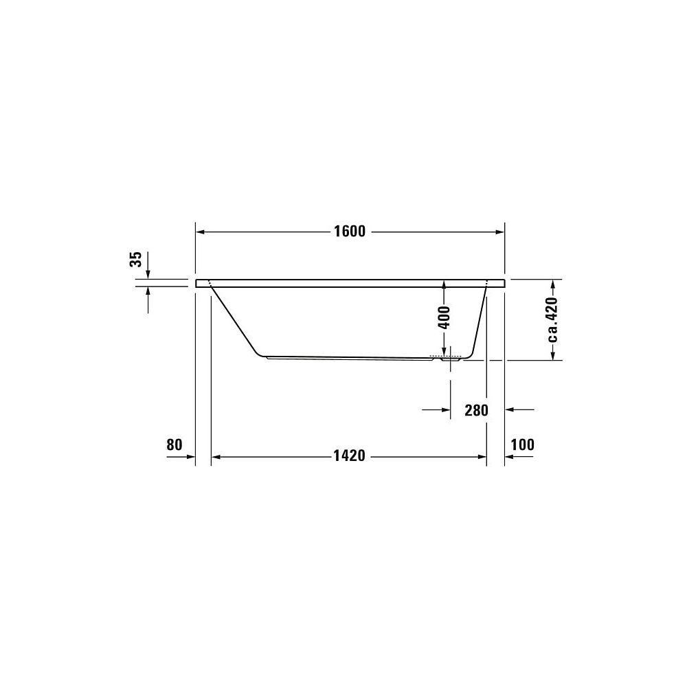 Duravit D-Code Whirlwanne Rechteckig, Einbau, 700x1600x420mm, Jet Project, 1 R... DURAVIT-760096000JP1000 4053424066073 (Abb. 3)