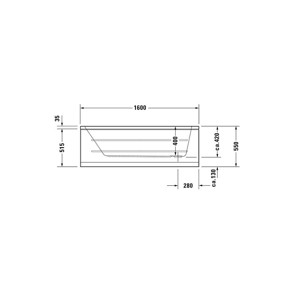 Duravit D-Code Whirlwanne Rechteckig, Einbau, 700x1600x420mm, Jet Project, 1 R... DURAVIT-760096000JP1000 4053424066073 (Abb. 4)