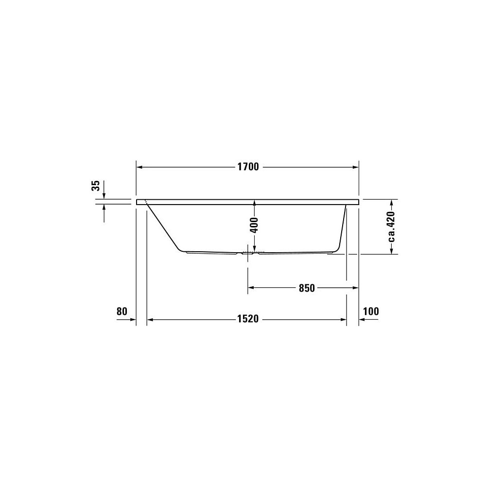 Duravit D-Code Whirlwanne Rechteckig, Einbau, 750x1700x420mm, Jet Project, 1 R... DURAVIT-760099000JP1000 4053424066103 (Abb. 3)