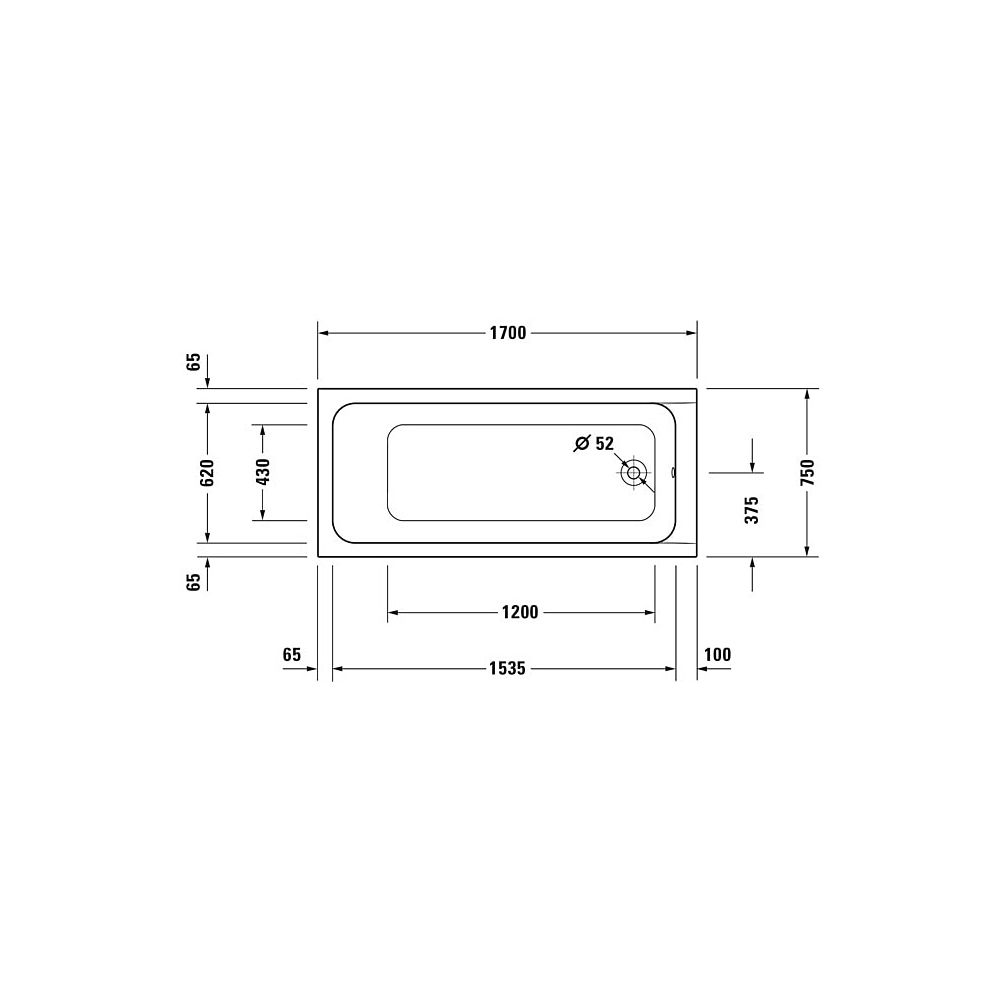Duravit D-Code Whirlwanne Rechteckig, Einbau, 750x1700x420mm, Jet Project, 1 R... DURAVIT-760100000JP1000 4053424066110 (Abb. 2)