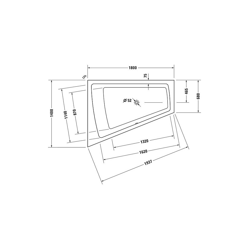 Duravit Paiova Whirlwanne Trapezförmig, Einbau, Ecke L, 1400x1800x485mm, Air-S... DURAVIT-760216000AS0000 4053424452999 (Abb. 2)