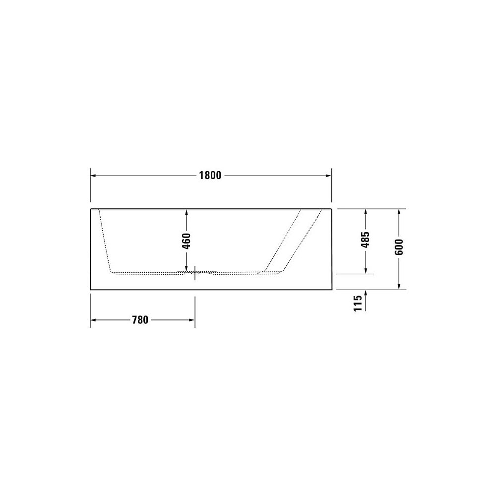 Duravit Paiova Whirlwanne Trapezförmig, Ecke R, 1400x1800x480mm, Air-System, 1... DURAVIT-760269000AS0000 4053424453231 (Abb. 3)
