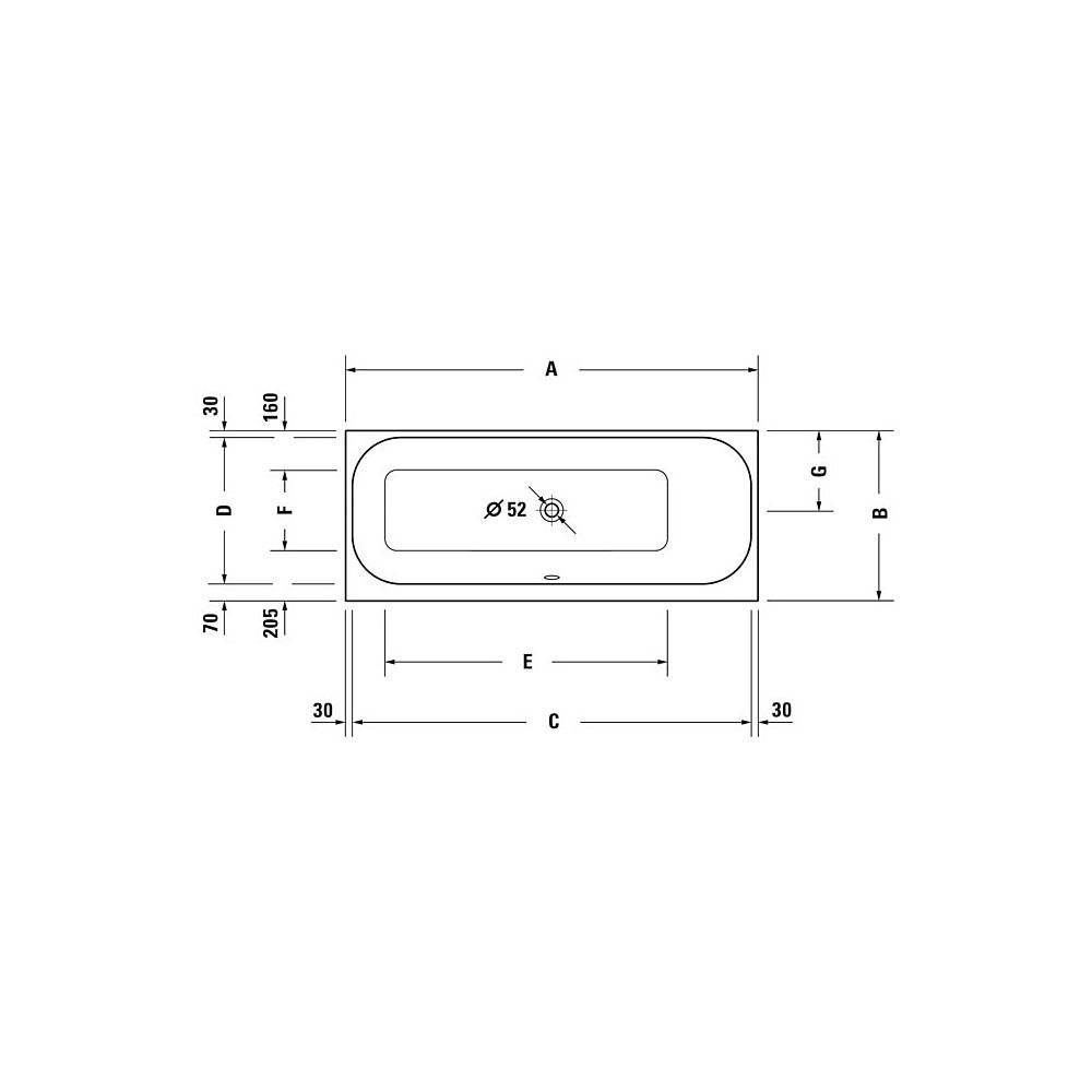 Duravit Happy D.2 Plus Whirlwanne rechteckig, Einbau, 750x1700x480mm Air-Syste... DURAVIT-760313000AS0000 4053424453392 (Abb. 2)