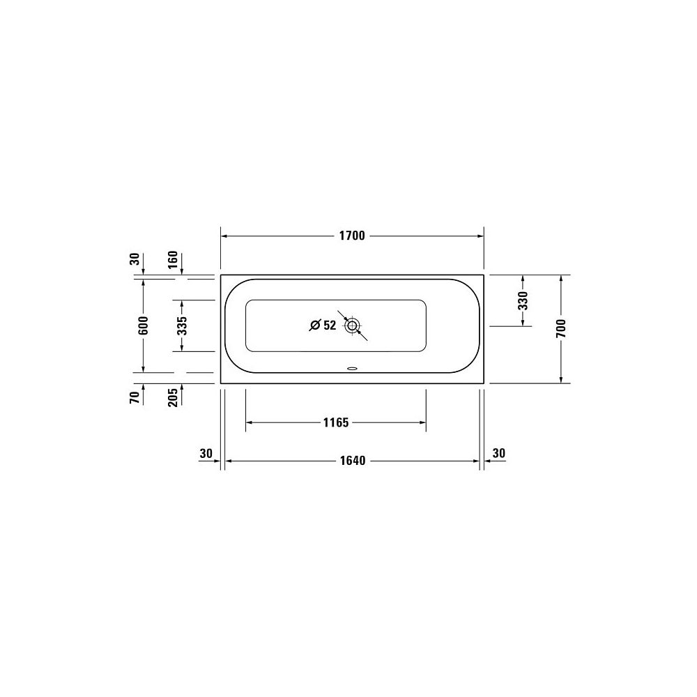 Duravit Happy D.2 Plus Whirlwanne rechteckig, Einbau, 700x1700x480mm Air-Syste... DURAVIT-760311000AS0000 4053424453378 (Abb. 4)