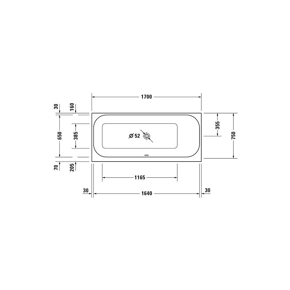 Duravit Happy D.2 Plus Whirlwanne rechteckig, Einbau, 750x1700x480mm Air-Syste... DURAVIT-760313000AS0000 4053424453392 (Abb. 4)