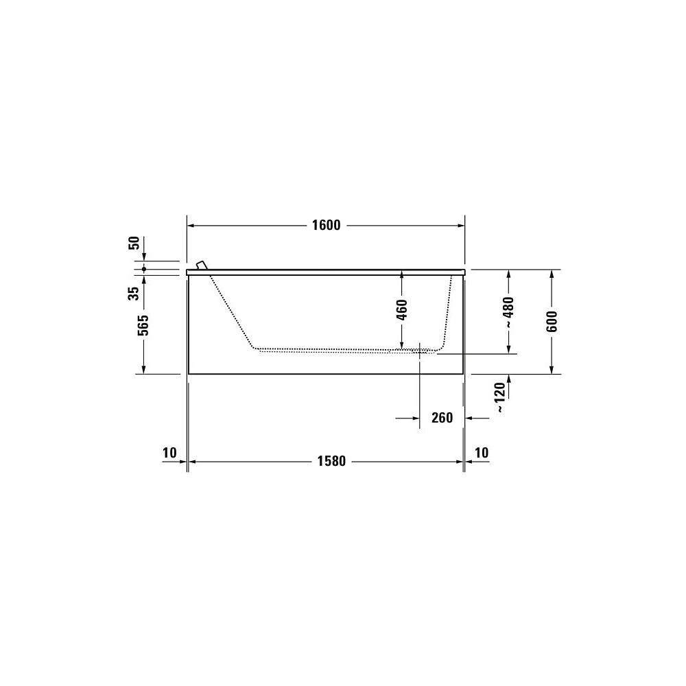Duravit Starck Wannen Whirlwanne Rechteckig, Einbau, 700x1600x480mm Jet-System... DURAVIT-760333000JS1000 4053424072579 (Abb. 4)