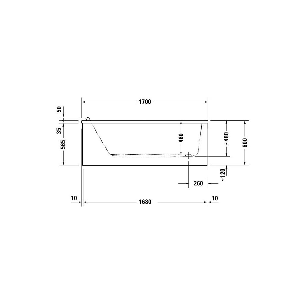 Duravit Starck Wannen Whirlwanne Rechteckig, Einbau, 750x1700x480mm Air-System... DURAVIT-760335000AS0000 4053424453521 (Abb. 4)