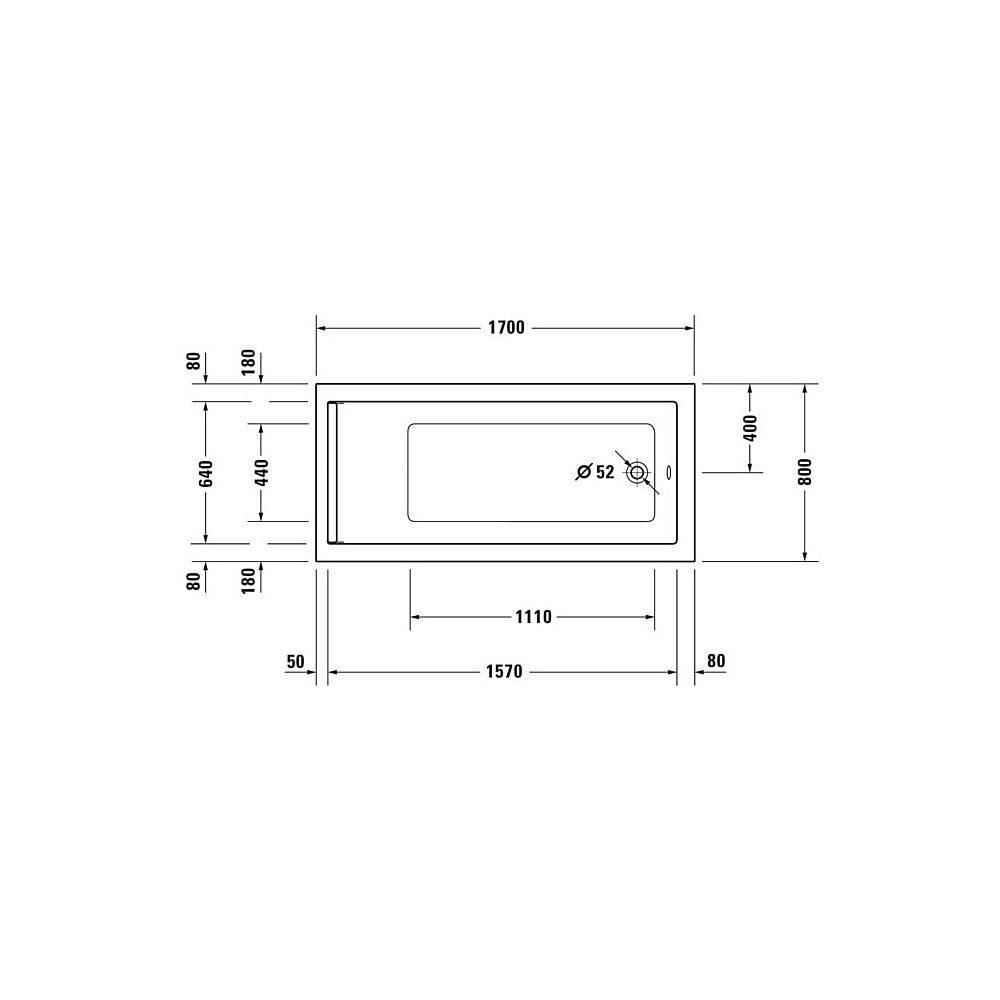Duravit Starck Wannen Whirlwanne Rechteckig, Einbau, 800x1700x480mm Air-System... DURAVIT-760336000AS0000 4053424453538 (Abb. 2)