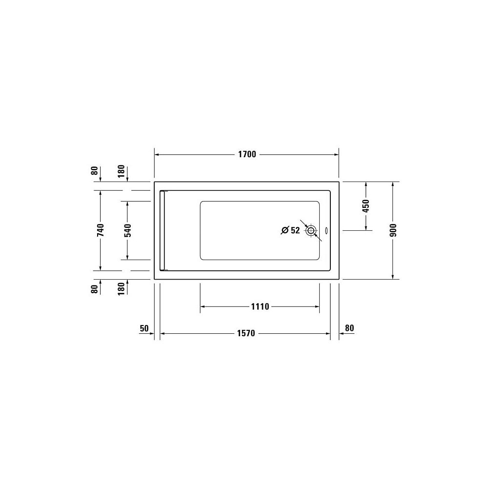 Duravit Starck Wannen Whirlwanne Rechteckig, Einbau, 900x1700x480mm Air-System... DURAVIT-760337000AS0000 4053424453545 (Abb. 2)