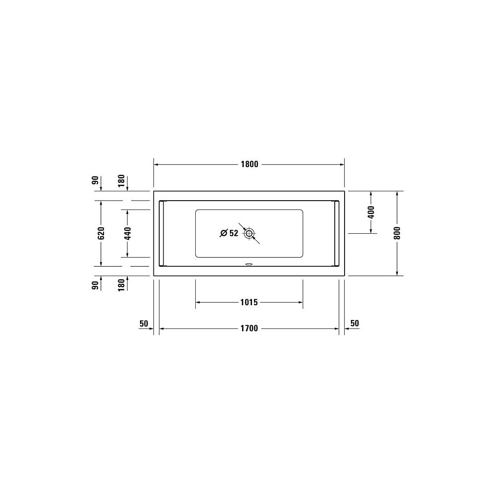 Duravit Starck Wannen Whirlwanne rechteckig Einbau, 800x1800x480mm Air-System,... DURAVIT-760338000AS0000 4053424453552 (Abb. 2)