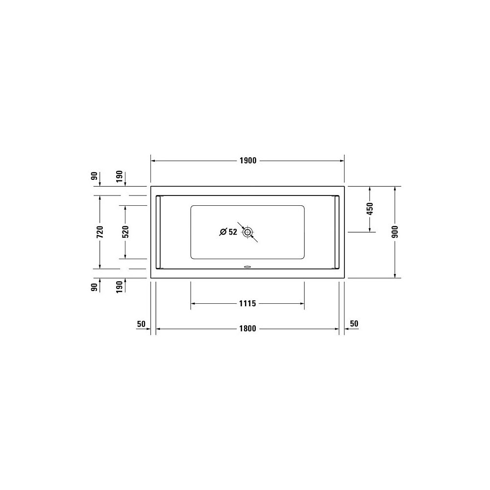 Duravit Starck Wannen Whirlwanne rechteckig Einbau, 900x1900x480mm Air-System,... DURAVIT-760340000AS0000 4053424453576 (Abb. 4)
