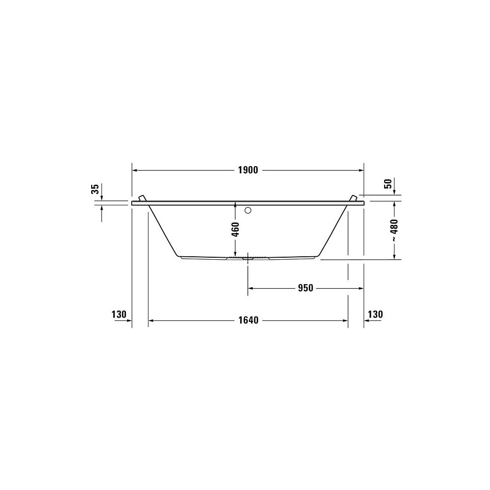 Duravit Starck Wannen Whirlwanne rechteckig Einbau, 900x1900x480mm Air-System,... DURAVIT-760340000AS0000 4053424453576 (Abb. 5)