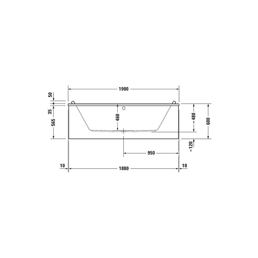 Duravit Starck Wannen Whirlwanne rechteckig Einbau, 900x1900x480mm Air-System,... DURAVIT-760340000AS0000 4053424453576 (Abb. 6)