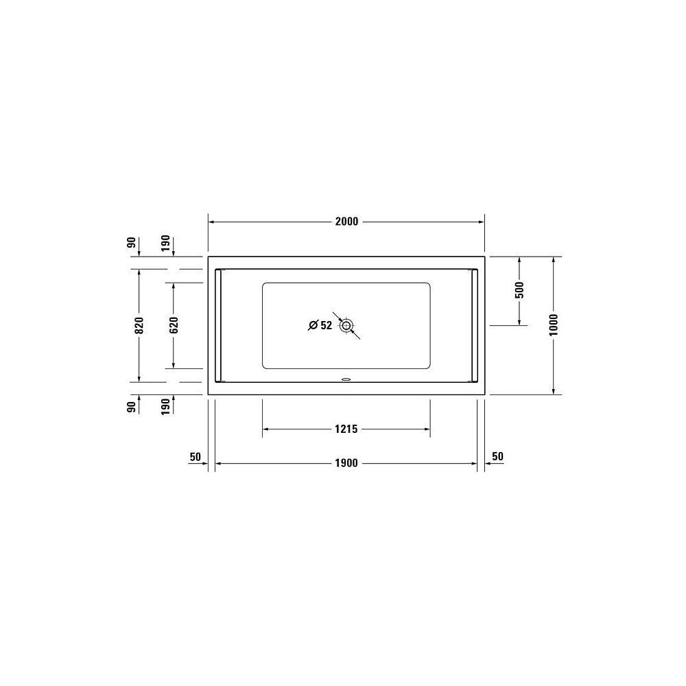 Duravit Starck Wannen Whirlwanne Rechteckig, Einbau, 1000x2000x480mm Combi-Sys... DURAVIT-760341000CP1000 4053424072982 (Abb. 4)