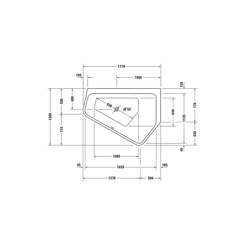 Duravit Paiova Whirlwanne 5 Fünfeck Einbau Ecke R 1300x1770x460mm Combi-System... DURAVIT-760391000CP1000 4053424073699 (Abb. 2)