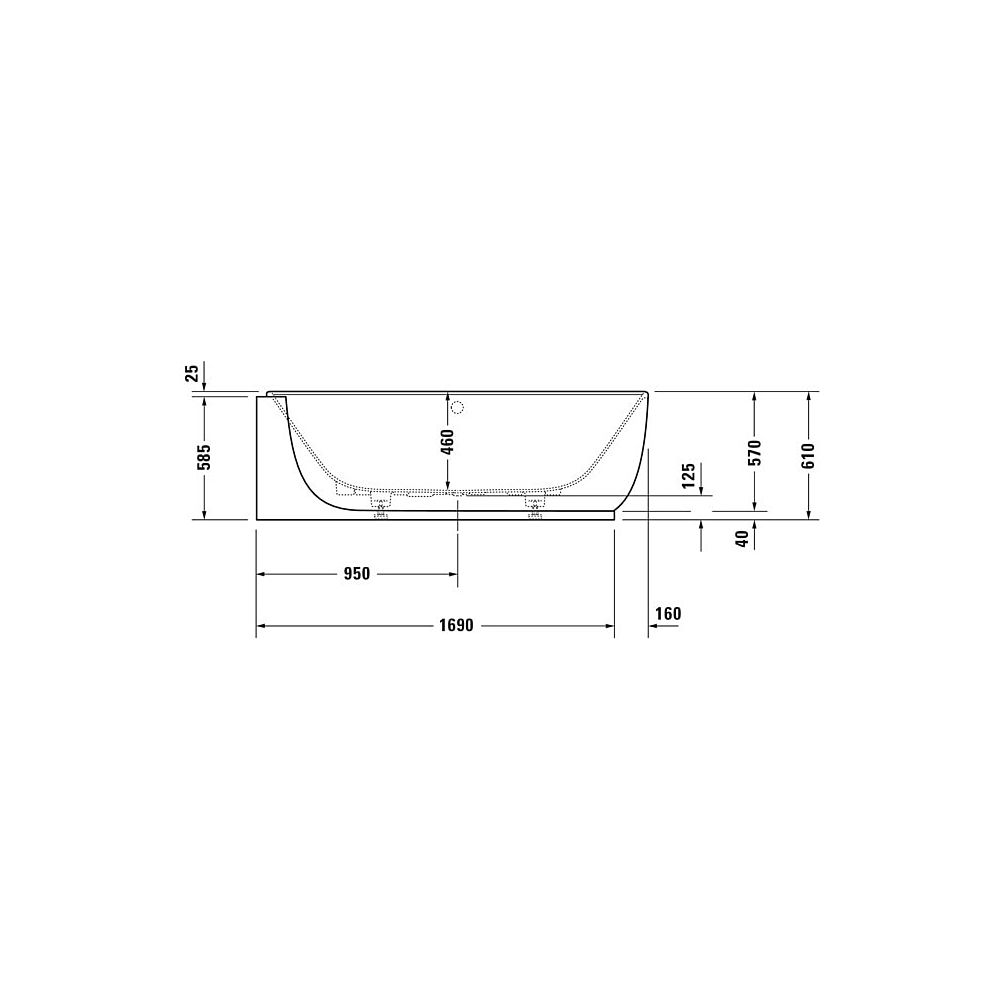 Duravit Luv Whirlwanne Oval, Ecke L, 950x1850x610mm, Air-System, 2 Rückenschrä... DURAVIT-760431000AS0000 4053424453941 (Abb. 4)