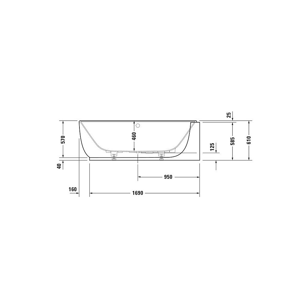 Duravit Luv Whirlwanne Oval, Ecke R, 950x1850x610mm, Air-System, 2 Rückenschrä... DURAVIT-760432000AS0000 4053424453958 (Abb. 4)