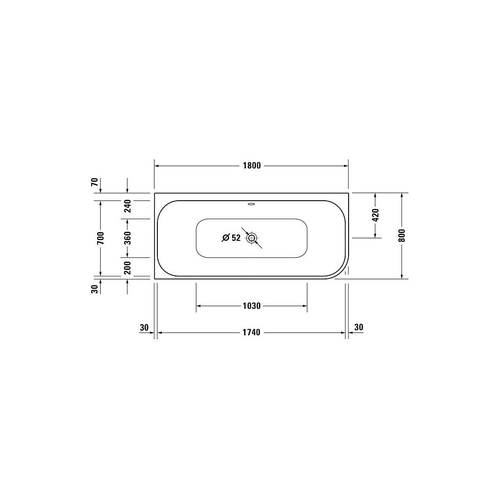 Duravit Happy D.2 Plus Whirlwanne rechteckig, Ecke L, 800x1800x480mm, Jet-Syst... DURAVIT-760449800JS1000 4053424736129 (Abb. 2)