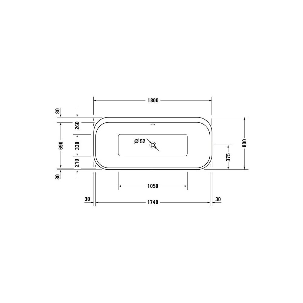 Duravit Happy D.2 Plus Whirlwanne rechteckig, Freistehend, 800x1800x480mm Air-... DURAVIT-760453800AS0000 4053424892368 (Abb. 2)