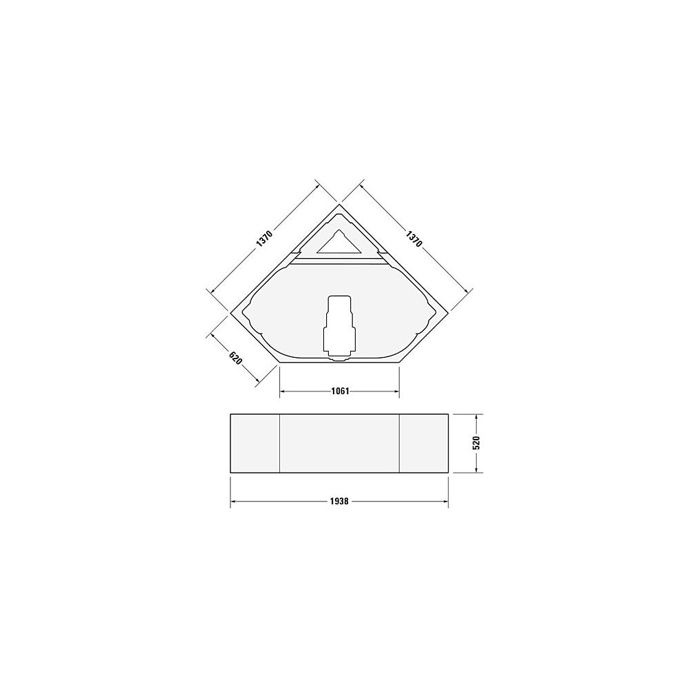 Duravit D-Code Badewannenträger 370x1370x520mm, Rechteckig, gerade Seitenwand ... DURAVIT-790476000000000 4021534401817 (Abb. 2)