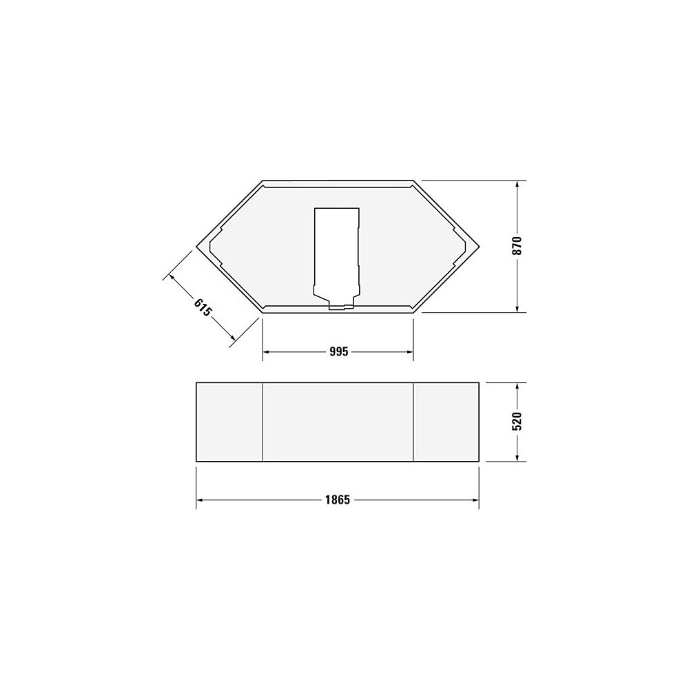Duravit D-Code Badewanne 420x900x1900mm, 140l, Weiß glänzend, Sechseckig, Einb... DURAVIT-700138000000000 4021534394294 (Abb. 5)