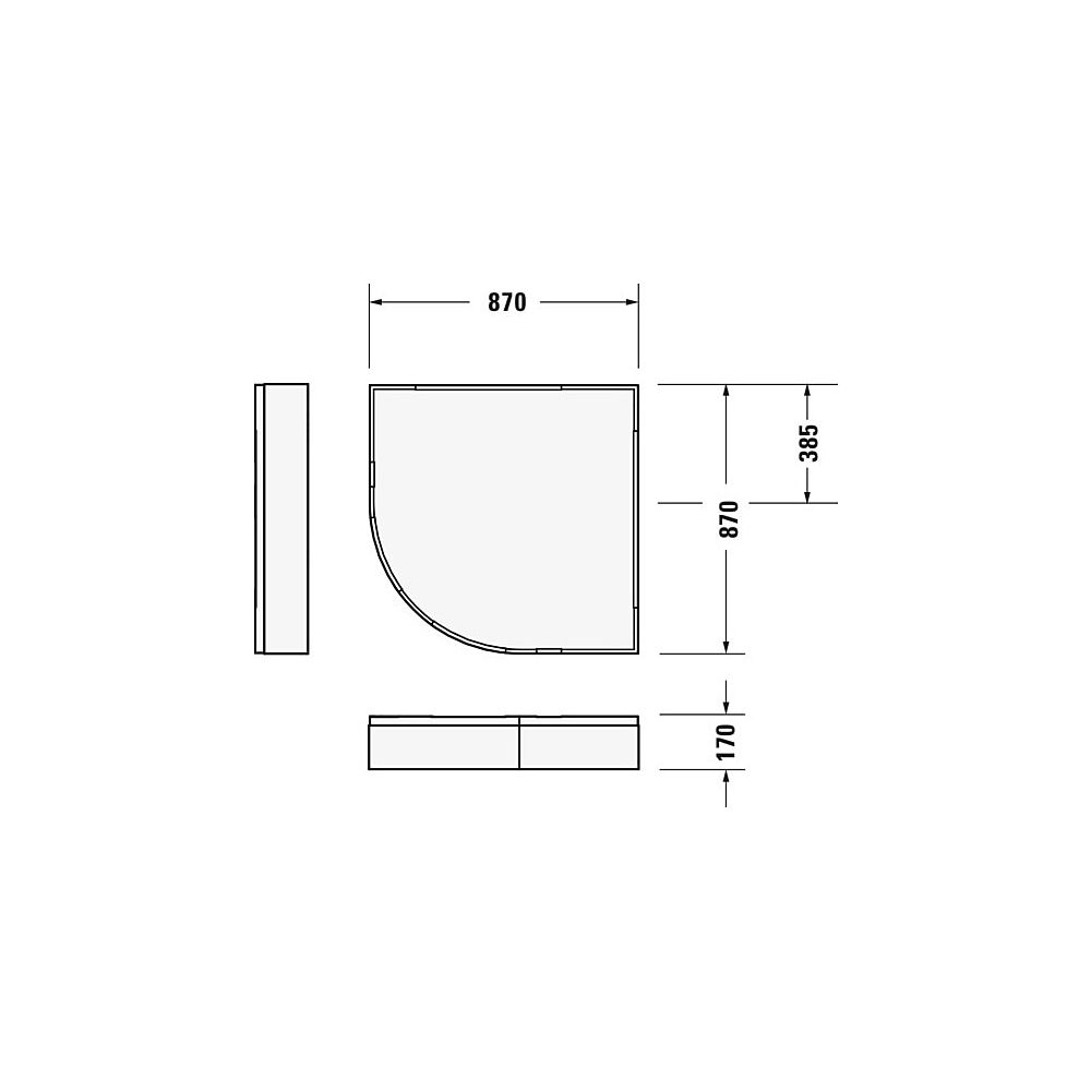 Duravit D-Code Duschwanne 900x900x85mm, Viertelkreis, Weiß glänzend, aus Sani... DURAVIT-720108000000000 4021534824227 (Abb. 13)