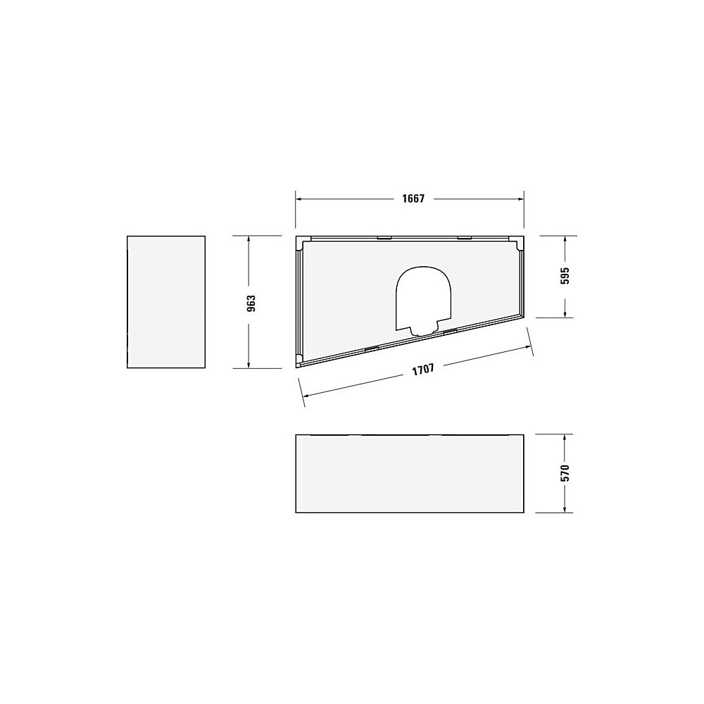 Duravit Paiova Badewannenträger 970x1670x570mm, Trapezförmig, gerade Seitenwan... DURAVIT-791418000000000 4021534534331 (Abb. 2)