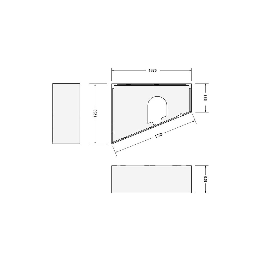 Duravit Paiova Badewannenträger 1270x1670x570mm, Trapezförmig, gerade Seitenwa... DURAVIT-791420000000000 4021534534355 (Abb. 2)