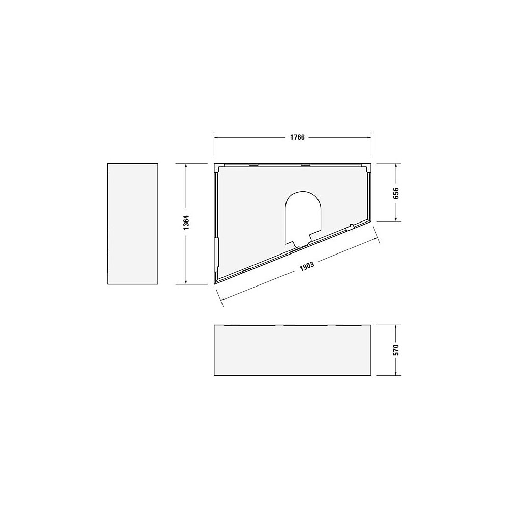 Duravit Paiova Badewannenträger 1370x1770x570mm, Trapezförmig, gerade Seitenwa... DURAVIT-791422000000000 4021534534379 (Abb. 2)