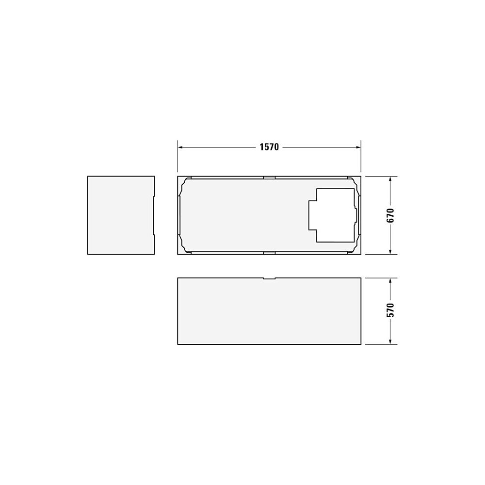 Duravit Starck Badewannenträger 670x1570x570mm, Rechteckig, gerade Seitenwand ... DURAVIT-791441000000000 4021534823916 (Abb. 2)