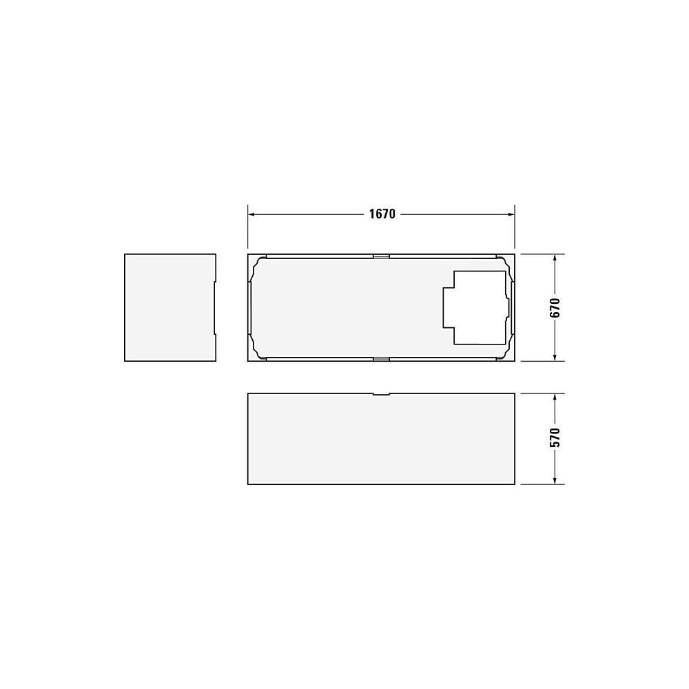 Duravit Starck Badewannenträger 670x1670x570mm, Rechteckig, gerade Seitenwand ... DURAVIT-791442000000000 4021534823923 (Abb. 2)