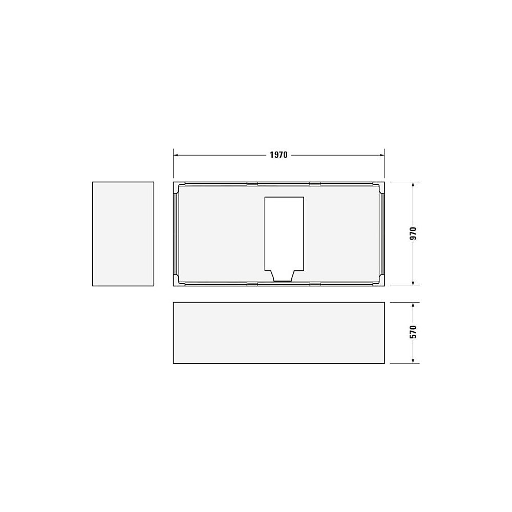 Duravit Starck Badewannenträger 970x1970x570mm, Rechteckig, gerade Seitenwand ... DURAVIT-791449000000000 4021534823831 (Abb. 2)