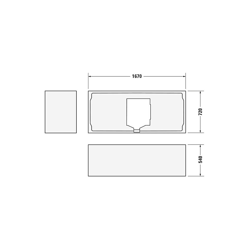 Duravit Happy D.2 Badewannenträger 720x1670x540mm, Rechteckig, gerade Seitenwa... DURAVIT-791472000000000 4021534881954 (Abb. 2)