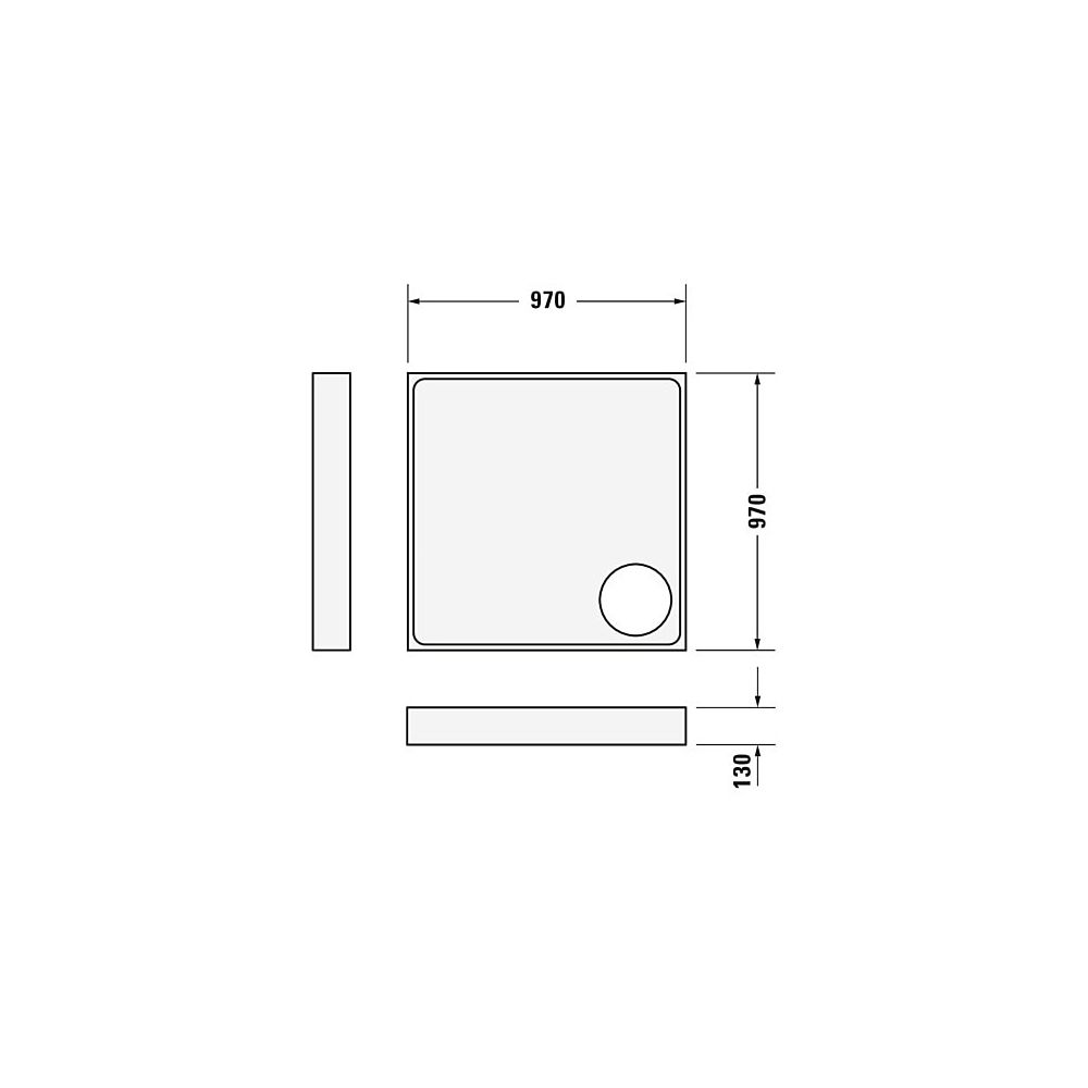 Duravit Starck Slimline Duschwanne 1000x1000x50mm, Quadratisch, Weiß glänzend,... DURAVIT-720116000000000 4021534887420 (Abb. 9)