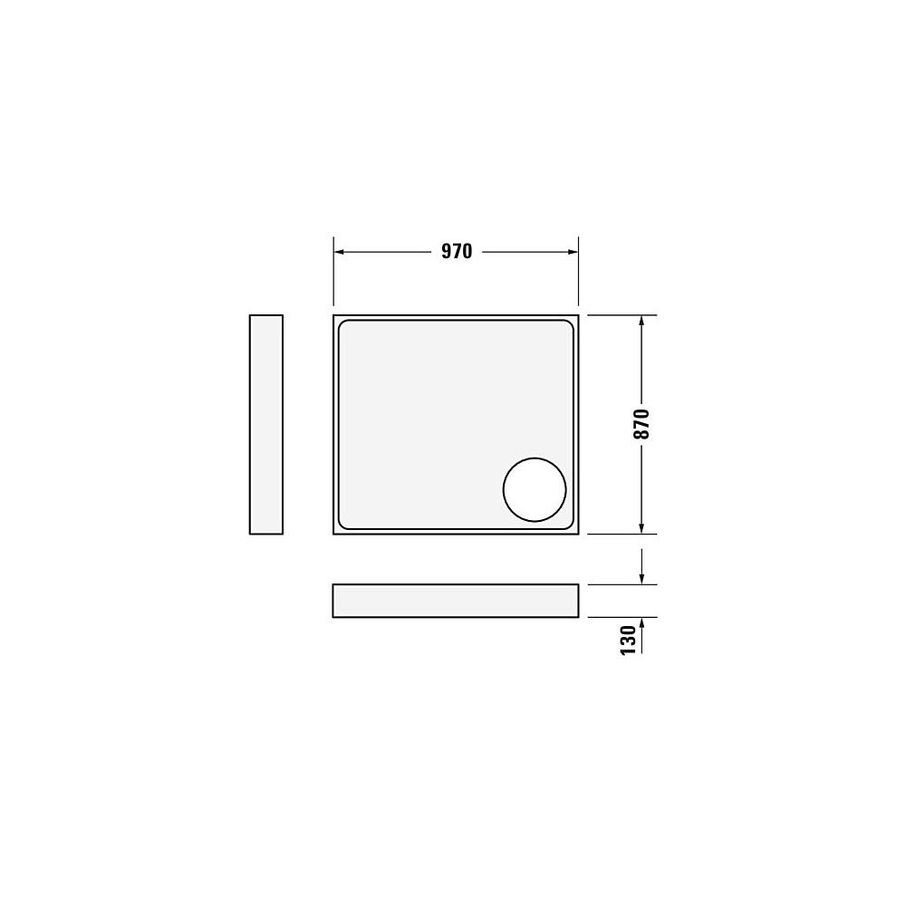 Duravit Starck Slimline Duschwanne 900x1000x50mm, Rechteckig, Weiß glänzend, a... DURAVIT-720120000000000 4021534891441 (Abb. 7)