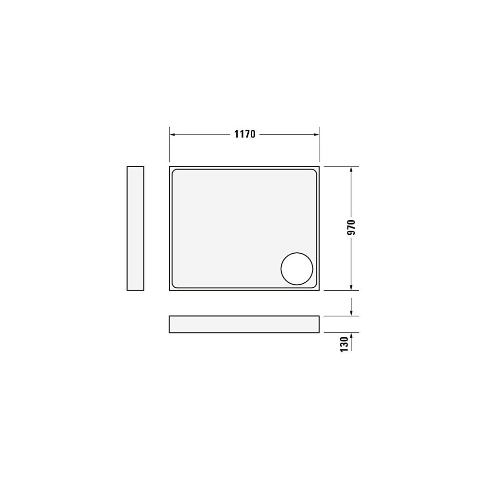 Duravit Starck Slimline Duschwanne 1000x1200x55mm, Rechteckig, Weiß glänzend, ... DURAVIT-720123000000001 4021534892417 (Abb. 7)