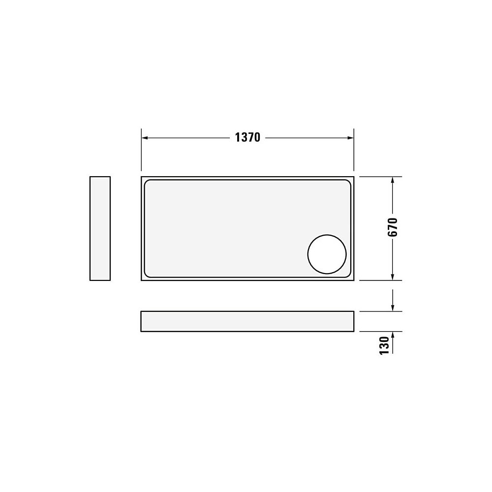 Duravit Starck Slimline Duschwanne 700x1400x55mm, Rechteckig, Weiß glänzend, A... DURAVIT-720124000000001 4021534892745 (Abb. 6)