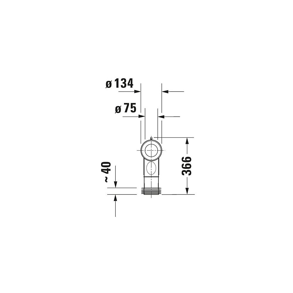 Duravit Vario-Ablaufbogen für Abgang senkrecht, Durchmesser Zulauf 75mm, Ablauf 90m... DURAVIT-8990250000 4053424184333 (Abb. 3)
