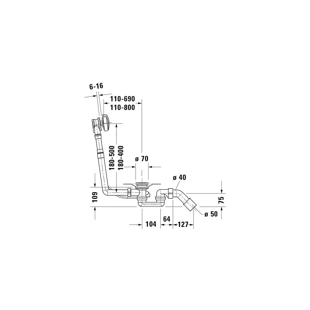 Duravit D-Code Ab- und Überlaufgarnitur, Chrom glänzend, rund mit Griffmulden,... DURAVIT-790227000001000 4021534405884 (Abb. 3)