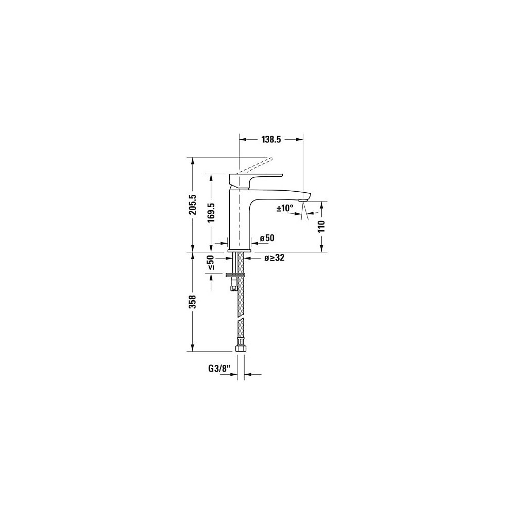 Duravit B.1 Einhebel-Waschtischmischer M, Chrom, 5l/min, Hebelgriff, Ausladung 1... DURAVIT-B11020002010 7612158494179 (Abb. 17)