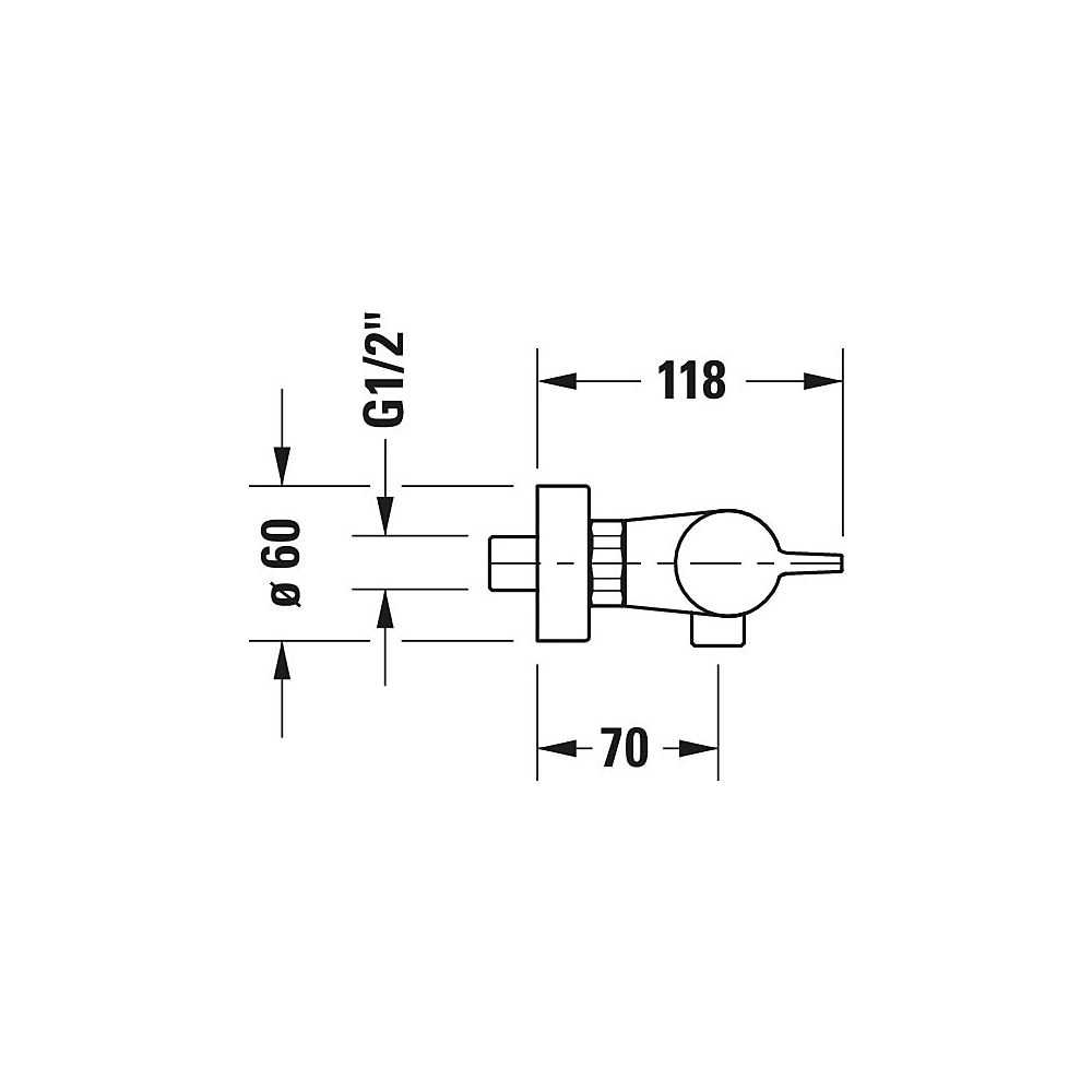 Duravit B.1 Brausethermostat Aufputz, Chrom HG, Thermostatk. Ausladung 70 mm, S-A... DURAVIT-B14220000010 7612158494230 (Abb. 7)