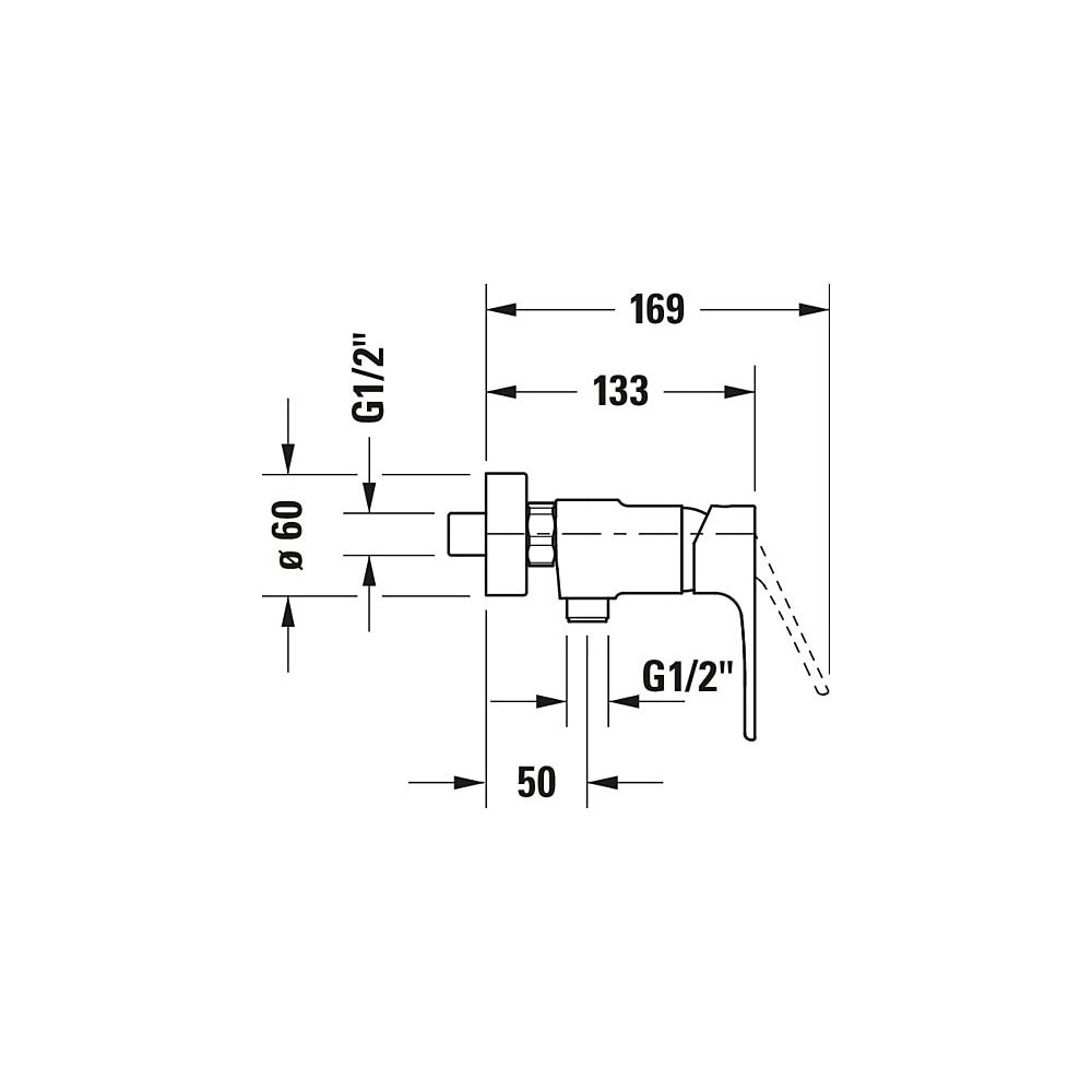 Duravit B.1 Einhebel-Brausemischer Aufputz, Chrom HG, Keramikm. Ausladung 133 mm,... DURAVIT-B14230000010 7612158494223 (Abb. 4)