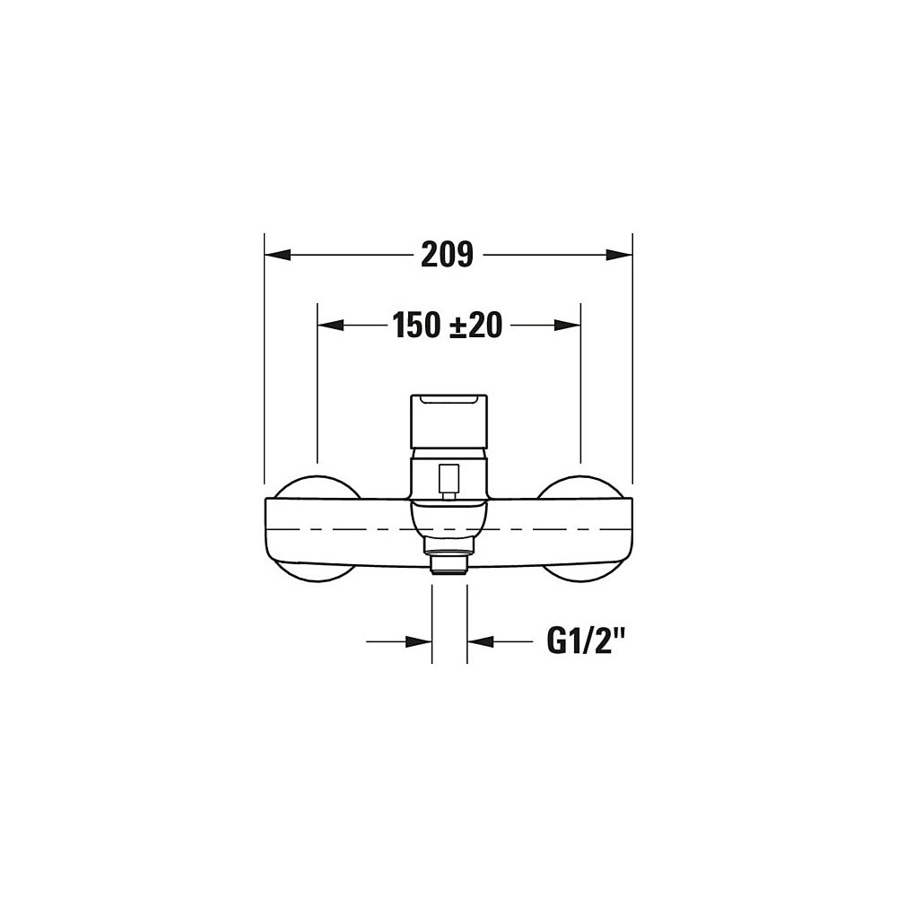 Duravit B.1 Einhebel-Wannenmischer Aufputz, Chrom, 20,5l/min, S-Anschlüsse 1/2" S... DURAVIT-B15230000010 7612158494247 (Abb. 5)