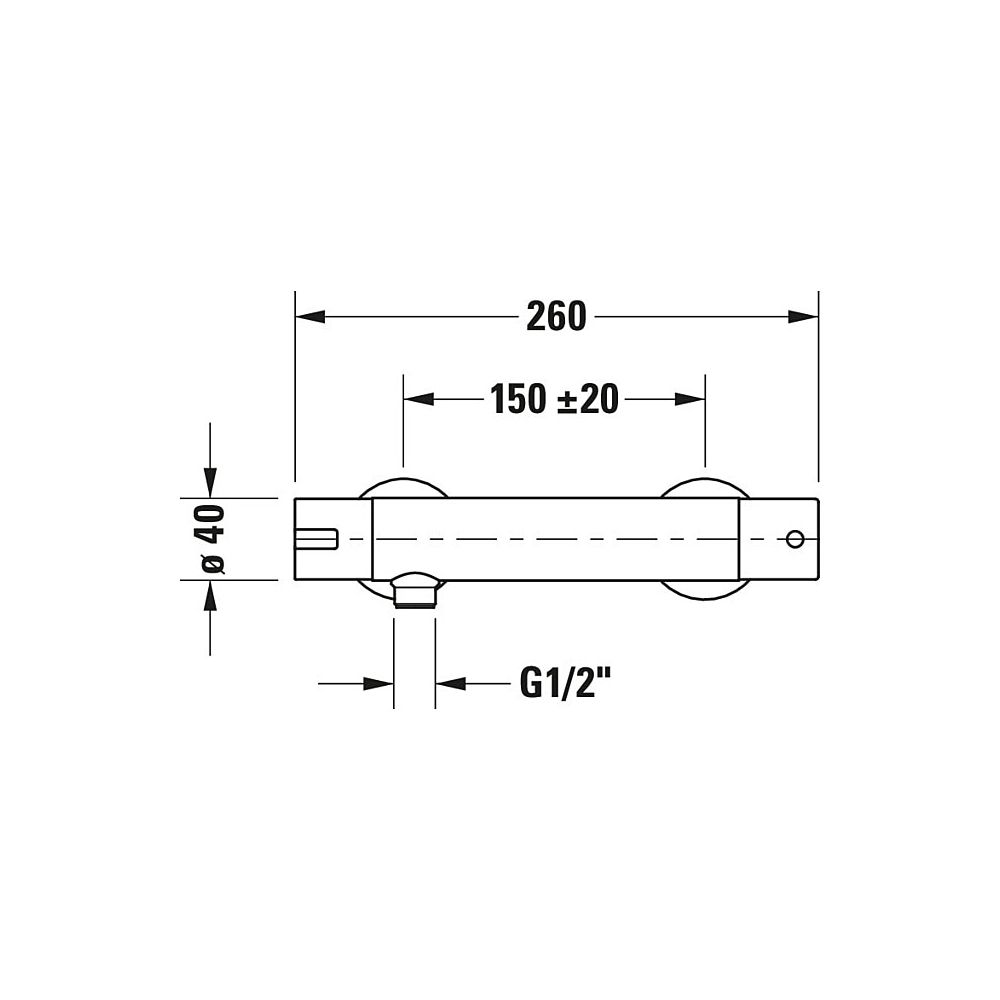 Duravit Brausethermostat B.2 Aufputz, Chrom HG, Thermostatk. Ausladung 70 mm, S-A... DURAVIT-B24220000010 7612158494391 (Abb. 5)