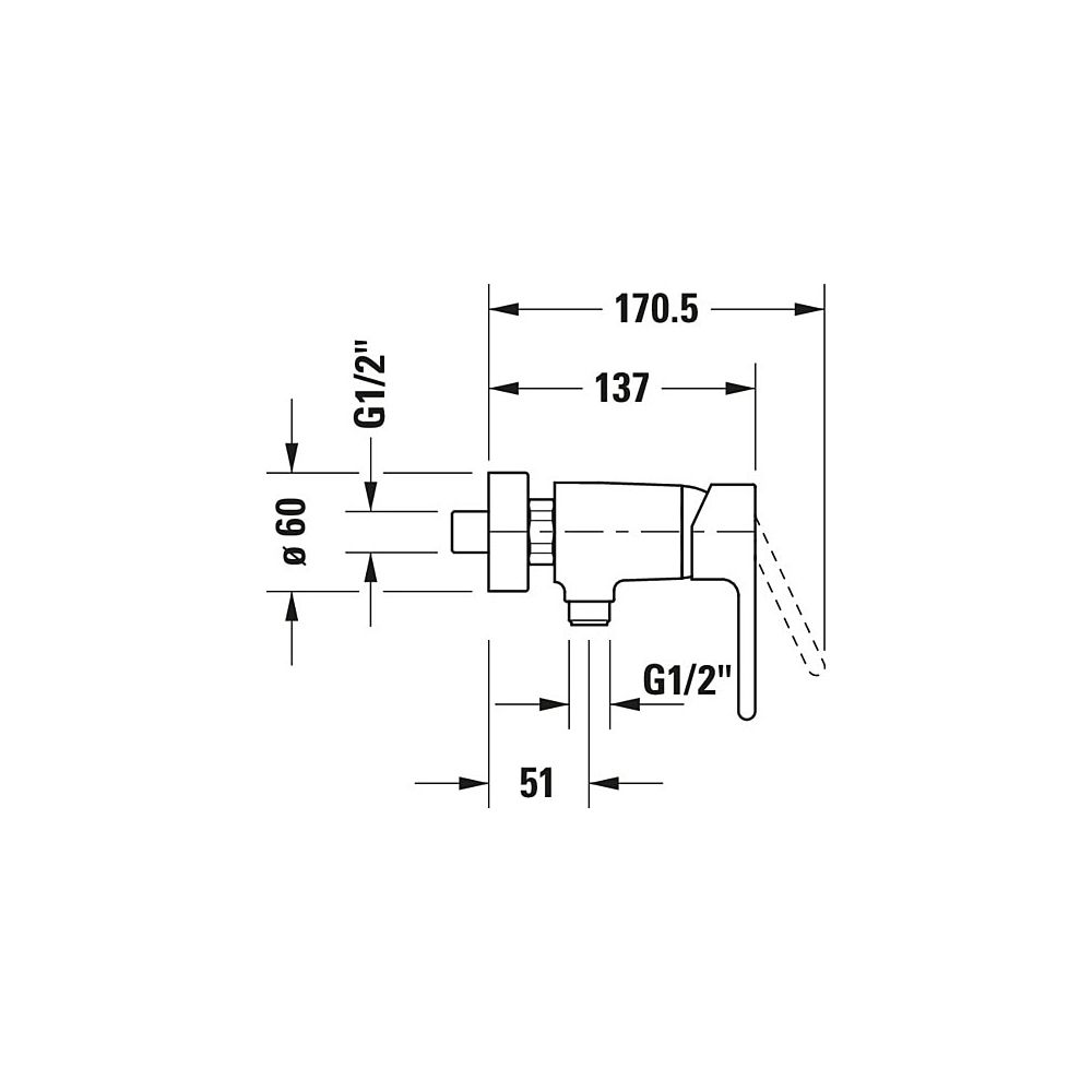 Duravit B.2 Einhebel-Brausemischer Aufputz, Chrom Hochglanz, Keramikm. S-Anschlüs... DURAVIT-B24230000010 7612158494384 (Abb. 3)