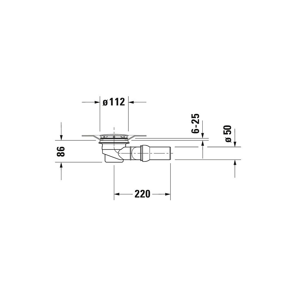 Duravit Universal Duschwannenablauf aus Kunststoff 90x300x90mm, Weiß glänzend,... DURAVIT-790263000000000 4021534534294 (Abb. 2)