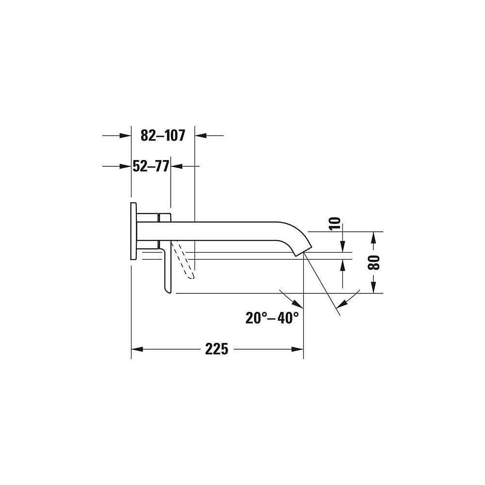 Duravit C.1 Einhebel-Waschtischmischer, Chrom, 5l/min, Hebelgriff, Ausladung 225m... DURAVIT-C11070004010 7612158491918 (Abb. 5)